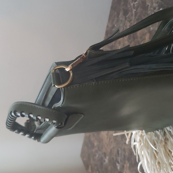 Faux Suede fringe/leather purse - Picture 16 of 17